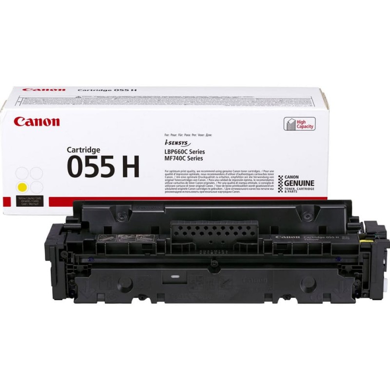 CARTOUCHE DE TONER LASER CANON 055H 3017C001 ORIGINALE JAUNE GRANDE CAPACITÉ