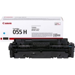CARTOUCHE DE TONER LASER CANON 055H 3019C001 ORIGINALE CYAN GRANDE CAPACITÉ