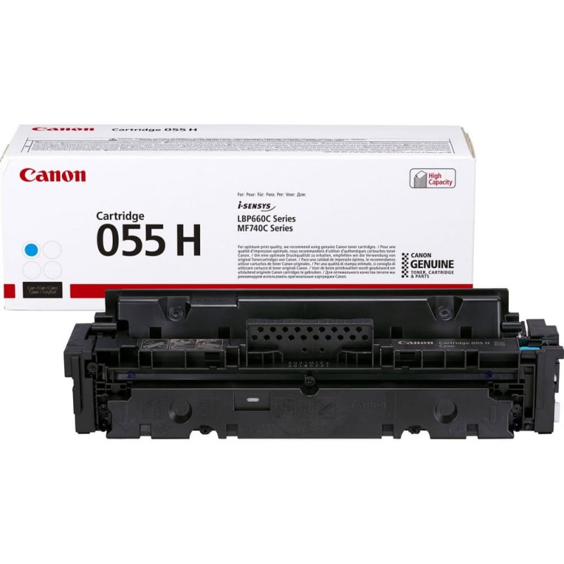 CARTOUCHE DE TONER LASER CANON 055H 3019C001 ORIGINALE CYAN GRANDE CAPACITÉ