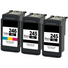 COMBO CANON 2X PG-245XL / 1X CL-246XL RECYCLED INKJET CARTRIDGE BLACK AND COLOR