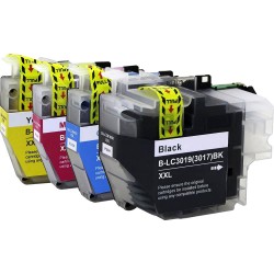 ENSEMBLE COMBO DE CARTOUCHE JET D'ENCRE BROTHER LC3017/LC3019 BK/C/M/Y XXL COMPATIBLE NOIR/CYAN/MAGENTA/JAUNE