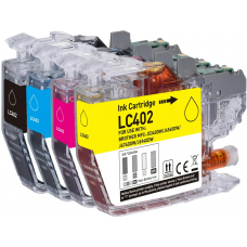 ENSEMBLE COMBO DE CARTOUCHE JET D'ENCRE BROTHER LC402 BK/C/M/Y XL COMPATIBLE NOIR/CYAN/MAGENTA/JAUNE