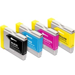 ENSEMBLE COMBO DE CARTOUCHE JET D'ENCRE BROTHER LC51 BK/C/M/Y XL COMPATIBLE NOIR/CYAN/MAGENTA/JAUNE