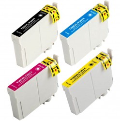 ENSEMBLE COMBO DE CARTOUCHE JET D'ENCRE EPSON T200 BK/C/M/Y XL COMPATIBLE NOIR/CYAN/MAGENTA/JAUNE