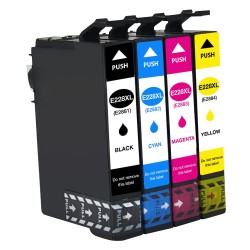 ENSEMBLE COMBO DE CARTOUCHE JET D'ENCRE EPSON T288XL BK/C/M/Y COMPATIBLE NOIR/CYAN/MAGENTA/JAUNE