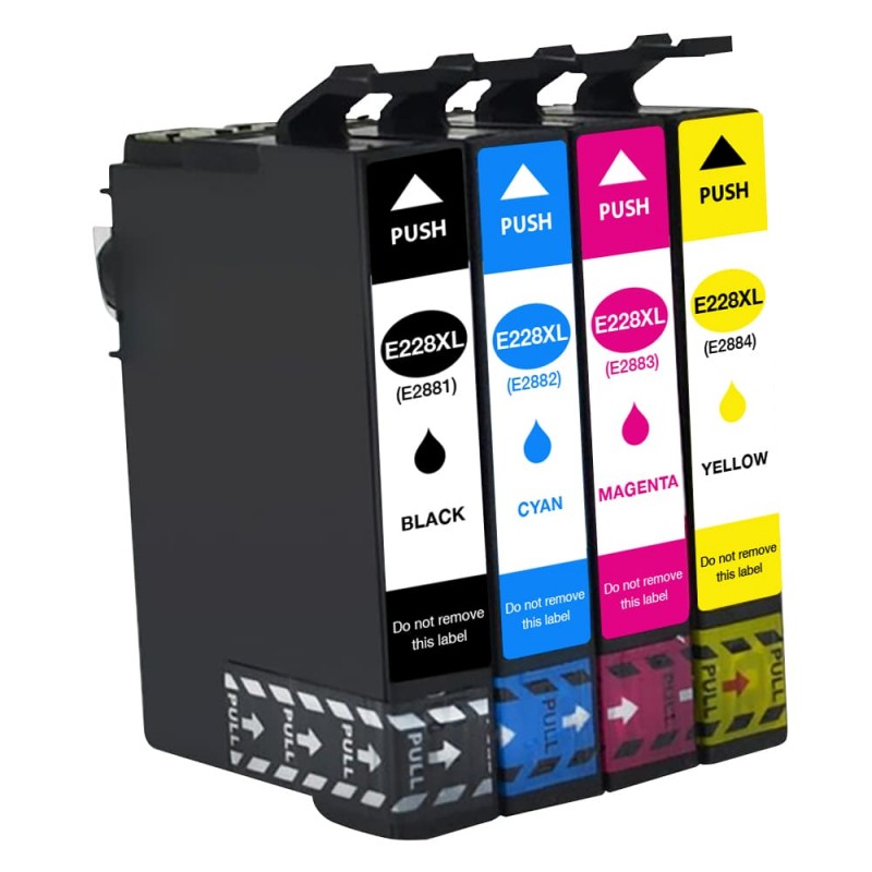 ENSEMBLE COMBO DE CARTOUCHE JET D'ENCRE EPSON T288XL BK/C/M/Y COMPATIBLE NOIR/CYAN/MAGENTA/JAUNE