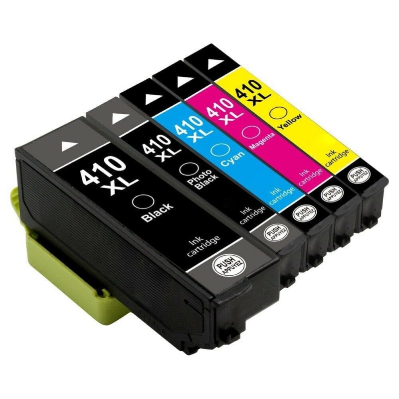 ENSEMBLE COMBO DE CARTOUCHE JET D'ENCRE EPSON T410XL BK/PBK/C/M/Y COMPATIBLE NOIR/PHOTO NOIR/CYAN/MAGENTA/JAUNE