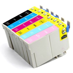 ENSEMBLE COMBO DE CARTOUCHE JET D'ENCRE EPSON T078 BK/C/M/Y/LC/LM XL COMPATIBLE NOIR/CYAN/MAGENTA/JAUNE/CYAN CLAIR/MAGENTA CLAIR