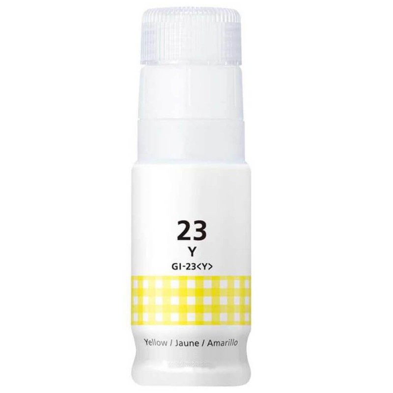 BOUTEILLE D'ENCRE CANON GI-23Y COMPATIBLE JAUNE