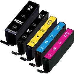 ENSEMBLE COMBO DE CARTOUCHE JET D'ENCRE CANON PGI-270/CLI-271 BK/PBK/C/M/Y XL COMPATIBLE NOIR/PHOTO NOIR/CYAN/MAGENTA/JAUNE