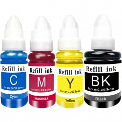 ENSEMBLE COMBO DE BOUTEILLE D'ENCRE CANON GI-290 COMPATIBLE NOIR/CYAN/MAGENTA/JAUNE POUR IMPRIMANTE MEGATANK