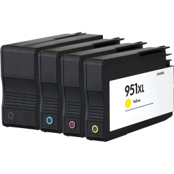 ENSEMBLE COMBO DE CARTOUCHE JET D'ENCRE HP950XL/HP951XL BK/C/M/Y COMPATIBLE NOIR/CYAN/MAGENTA/JAUNE