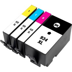 ENSEMBLE COMBO DE CARTOUCHE JET D'ENCRE HP934/HP935 BK/C/M/Y XL COMPATIBLE NOIR/CYAN/MAGENTA/JAUNE