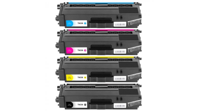 ENSEMBLE COMBO DE CARTOUCHE TONER LASER BROTHER TN336 BK/C/M/Y RECYCLÉE NOIR/CYAN/MAGENTA/JAUNE HAUTE CAPACITÉ