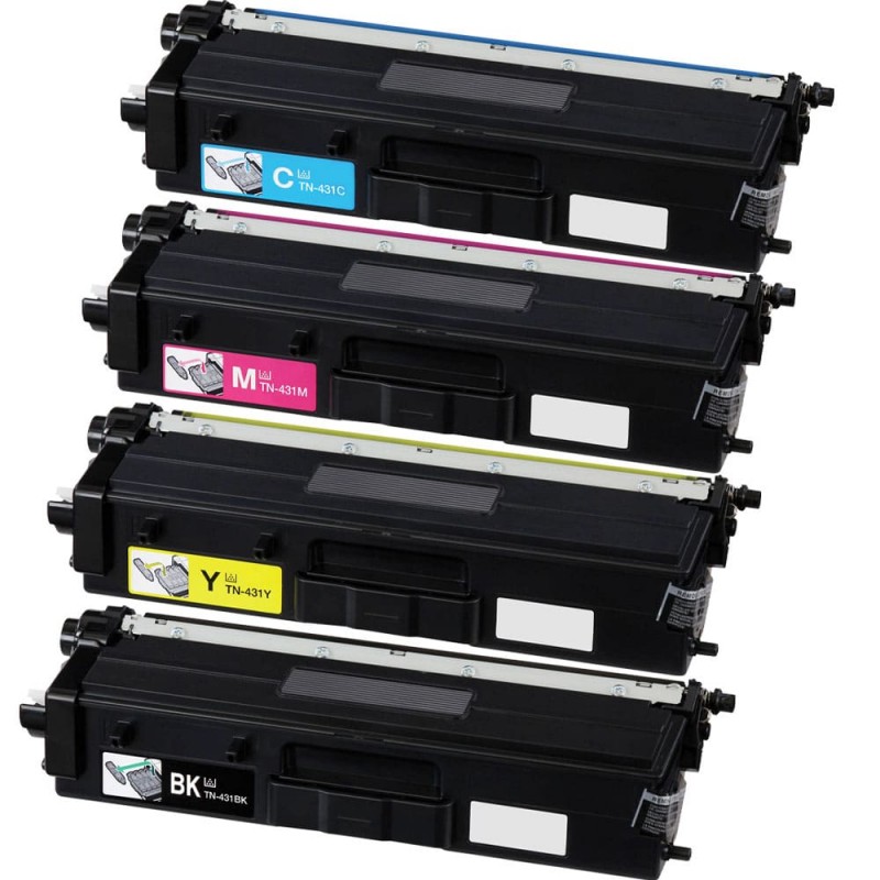 ENSEMBLE COMBO DE CARTOUCHE TONER LASER BROTHER TN433 BK/C/M/Y COMPATIBLE GRANDE CAPACITÉ NOIR/CYAN/MAGENTA/JAUNE