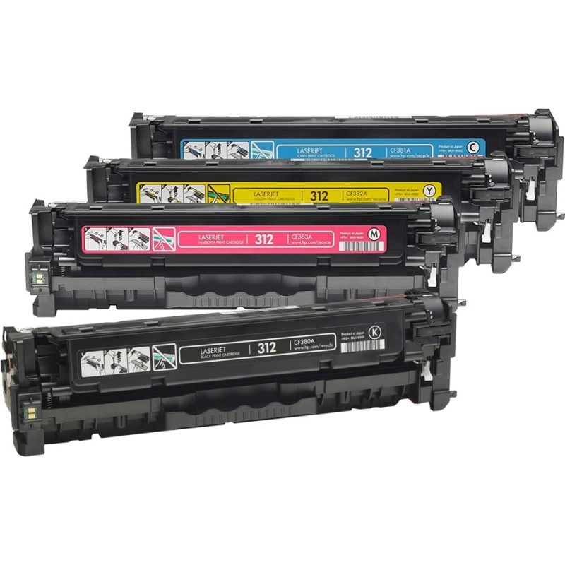 ENSEMBLE COMBO DE CARTOUCHE TONER LASER HP312 BK/C/M/Y COMPATIBLE NOIR/CYAN/MAGENTA/JAUNE