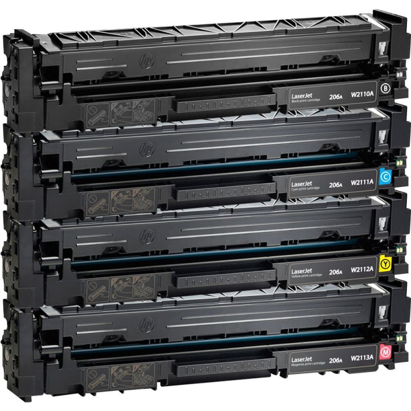 ENSEMBLE COMBO DE CARTOUCHE TONER LASER HP206A BK/C/M/Y COMPATIBLE NOIR/CYAN/MAGENTA/JAUNE