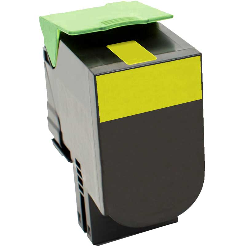 CARTOUCHE DE TONER LASER LEXMARK 801SY 80C1SY0 RECYCLÉE JAUNE