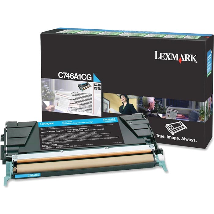 CARTOUCHE DE TONER LASER LEXMARK C746A1CG ORIGINALE CYAN