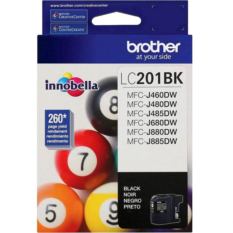 CARTOUCHE JET D'ENCRE BROTHER LC201BK ORIGINALE NOIR