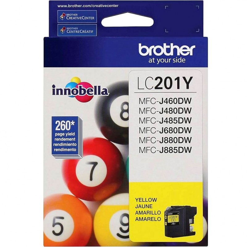 CARTOUCHE JET D'ENCRE BROTHER LC201Y ORIGINALE JAUNE