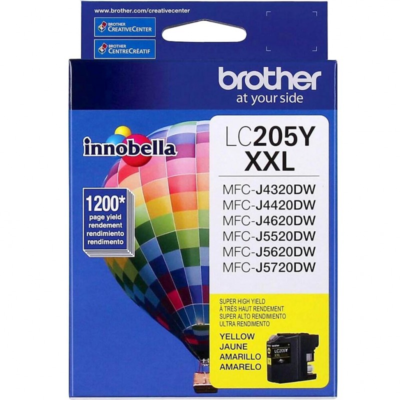 CARTOUCHE JET D'ENCRE BROTHER LC205Y ORIGINALE JAUNE