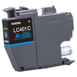 CARTOUCHE JET D'ENCRE BROTHER LC401XLC ORIGINALE CYAN