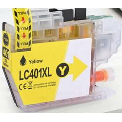 CARTOUCHE JET D'ENCRE BROTHER LC401YXL COMPATIBLE JAUNE