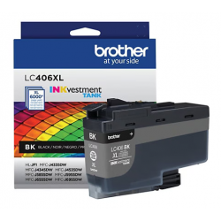 CARTOUCHE JET D'ENCRE BROTHER LC406XLBK ORIGINALE NOIR HAUTE CAPACITÉ