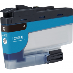 CARTOUCHE JET D'ENCRE BROTHER LC406C COMPATIBLE CYAN