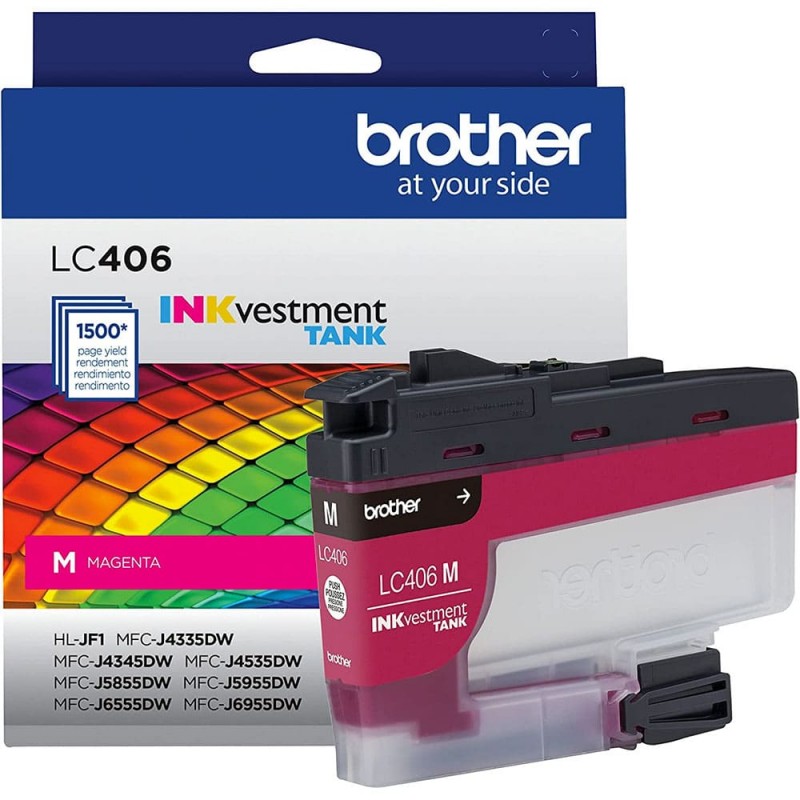 CARTOUCHE JET D'ENCRE BROTHER LC406M ORIGINALE MAGENTA HAUTE CAPACITÉ
