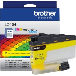 CARTOUCHE JET D'ENCRE BROTHER LC406Y ORIGINALE JAUNE HAUTE CAPACITÉ