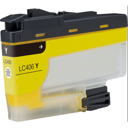 CARTOUCHE JET D'ENCRE BROTHER LC406Y COMPATIBLE  JAUNE