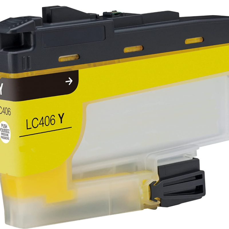CARTOUCHE JET D'ENCRE BROTHER LC406Y COMPATIBLE  JAUNE