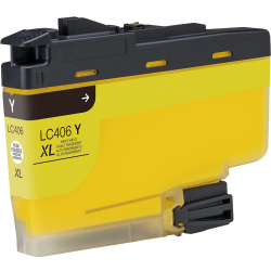 CARTOUCHE JET D'ENCRE BROTHER LC406YXL COMPATIBLE  JAUNE