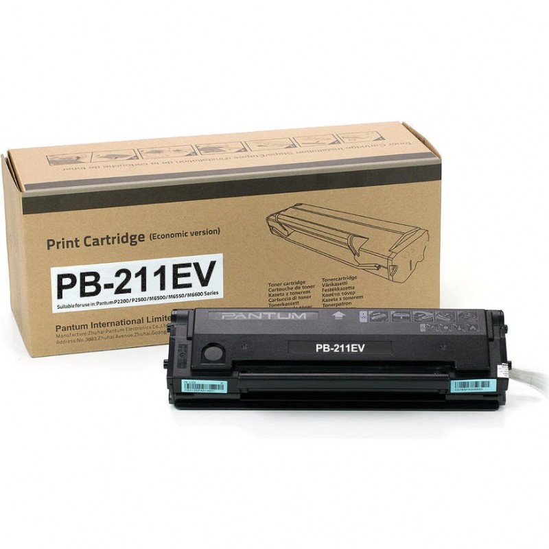 CARTOUCHE DE TONER LASER PANTUM PB-211SEV HAUTE CAPACITÉ ORIGINALE NOIR VERSION ÉCONOMIQUE