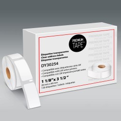 Dymo 30254 Étiquettes Transparentes 1 1 / 8'' x 3 1 / 2'' (1 x 130)