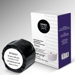 Dymo 30321 Étiquettes d'adresse Large 1 4 / 10'' x 3 1 / 2'' (2 x 260) Noir sur étiquette blanche