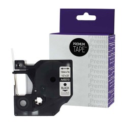 Dymo 45010 Ruban 12mm (1 / 2'' x 23') compatible noir sur transparent