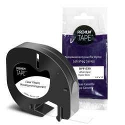Dymo 91330 Ruban 12mm compatible noir sur blanc