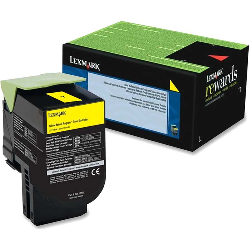 CARTOUCHE DE TONER LASER LEXMARK 801SY ORIGINALE JAUNE
