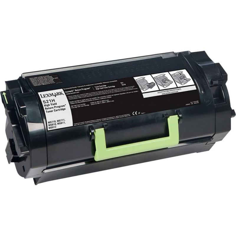 CARTOUCHE DE TONER LASER LEXMARK 521H 52D1H00 RECYCLÉE NOIR