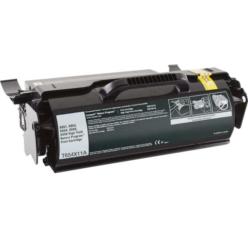 CARTOUCHE DE TONER LASER LEXMARK T654X11A RECYCLÉE NOIR