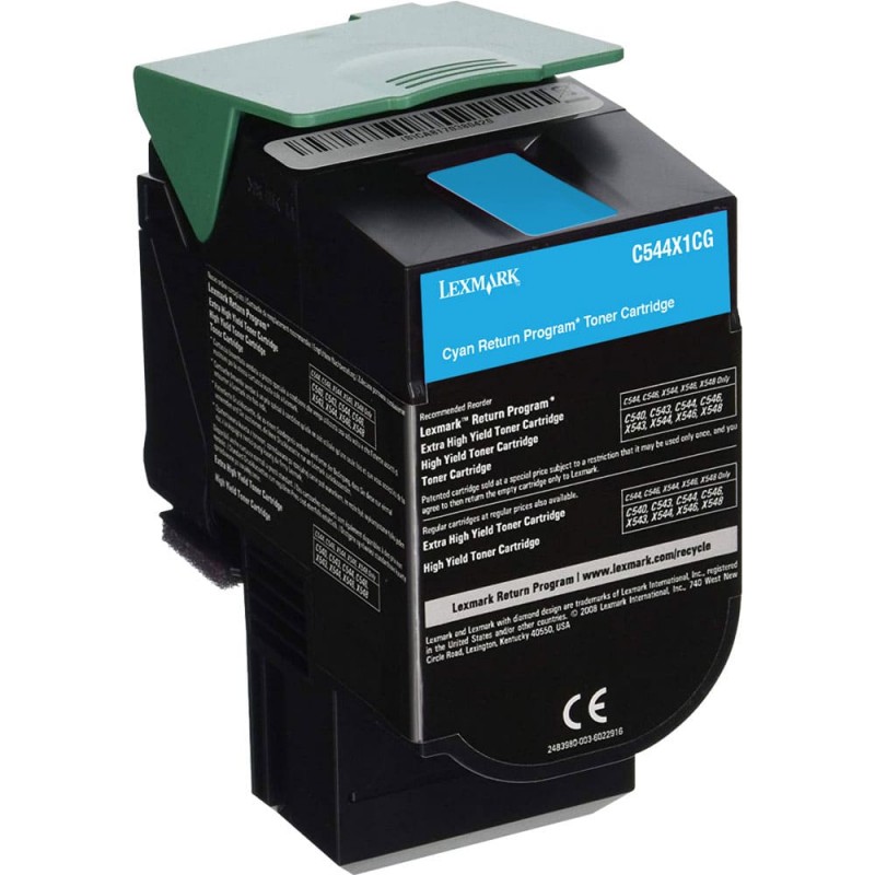 CARTOUCHE DE TONER LASER LEXMARK C544X1CG RECYCLÉE CYAN