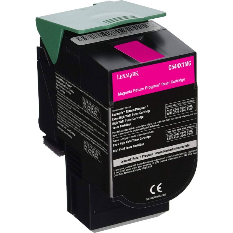 CARTOUCHE DE TONER LASER LEXMARK C544X1MG RECYCLÉE MAGENTA
