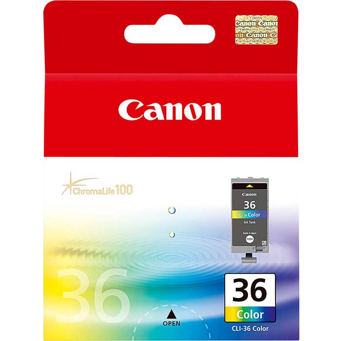 CARTOUCHE JET D'ENCRE CANON CLI-36 ORIGINALE COULEUR