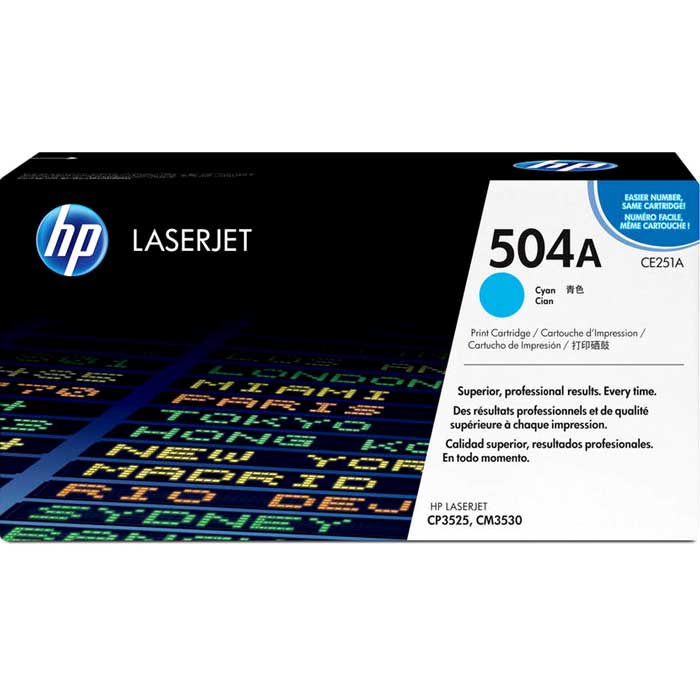 CARTOUCHE DE TONER LASER HP504A CE251A ORIGINALE CYAN