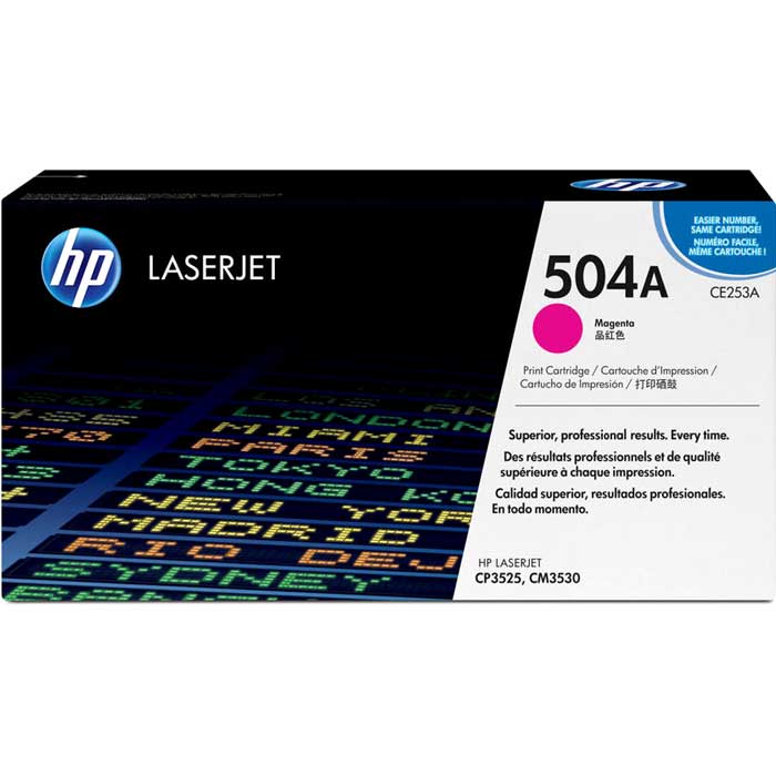 CARTOUCHE DE TONER LASER HP504A CE253A ORIGINALE MAGENTA