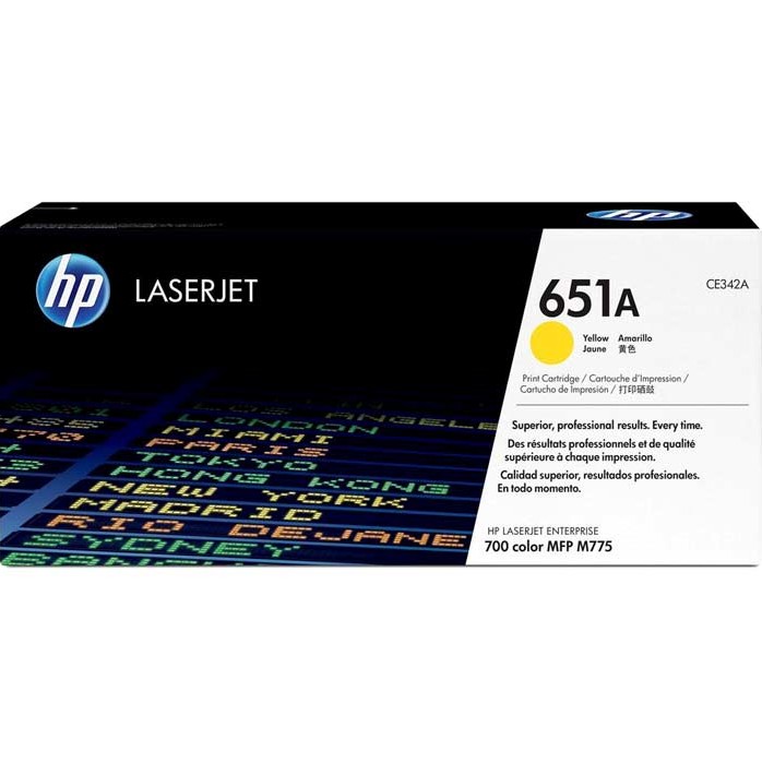 CARTOUCHE DE TONER LASER HP651A CE342A ORIGINALE JAUNE