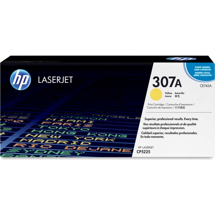 CARTOUCHE DE TONER LASER HP307A CE742A ORIGINALE JAUNE